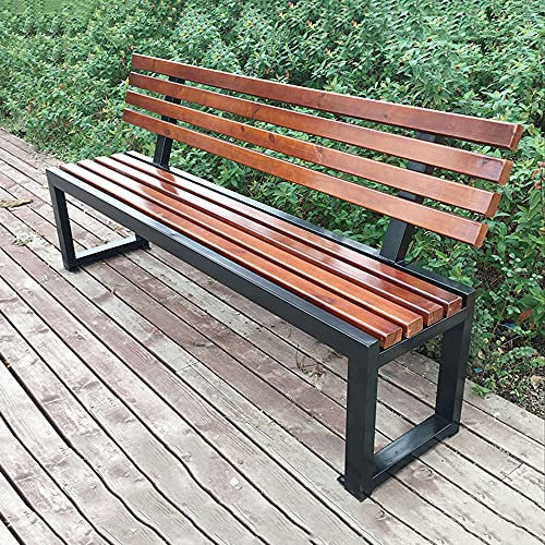 Geling Parkbank 3-Sitzer, Gartenbank Aus Massivem Teakholz, Extra Stabil, Sitzbank, Balkon, Terrasse, Parkbank,Kaffee,120CM
