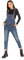 Nina Carter Salopette da donna, in denim, stile vintage, tuta estiva, Blu medio (S512-3), M