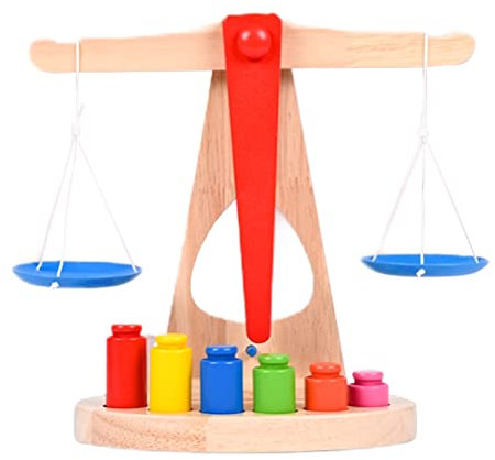 Tumnea Montessori Mathe Waage Spielzeug, Holz Waage Spielzeug Kinder Mathematik Lehrmittel Kinder DIY Wiegen Spielzeug Früherziehung Lernspielzeug Geschenk