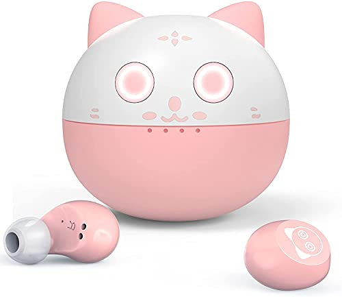 AMAFACE Bluetooth Kopfhörer rosa Kabellose Kopfhörer für Mädchen Kinder Damen,36 Std Wiedergabe, IPX5 wasserdicht, LED-Display, Wireless,HiFi Stereo In Ear Kopfhörer Bluetooth für iPhone Android.