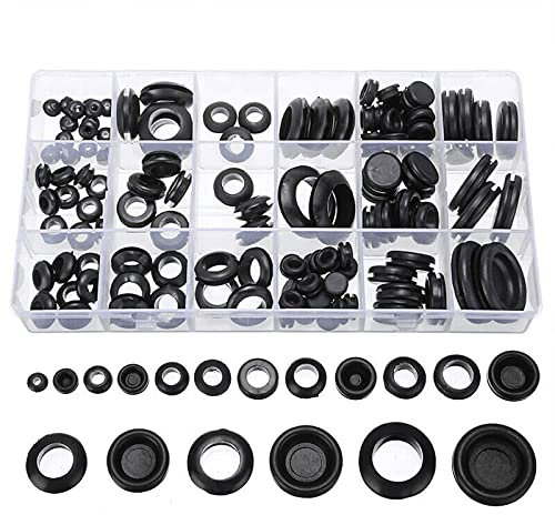 Cfty Sicherungsscheibe Boxed Gummidichtung Kombination Schwarz Kunststoff Gummi Flache Waschmaschine Ebene Spacer Isolation Dichtungsring for Schraube (125 stücke)