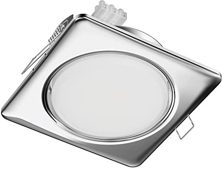 ledscom.de Deckeneinbauleuchte ZOBE II, chrom glänzend, eckig, 11 x 11cm, 1038lm, warmweiß