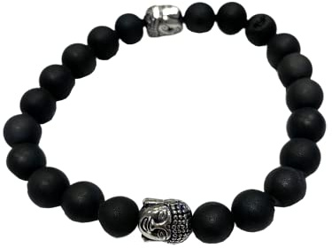 VIE Chakra Buddha Armband, Schwarz Druzy, 1 Stück