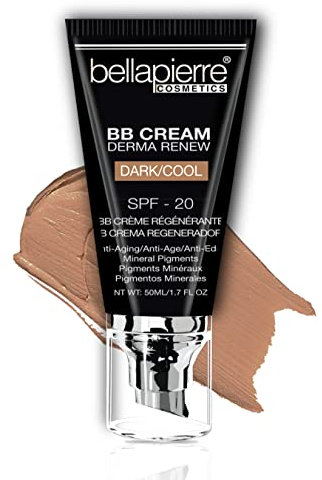 bellapierre BB-Creme mit LSF 20 – getönter Sonnenschutz, Concealer, matte Grundierung und feuchtigkeitsspendende Gesichtscreme | Ungiftig und parabenfrei | 50 ml - Dark Cool