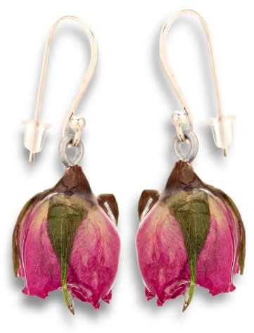 Echte Rosen Ohrringe Set - 925 Sterling Silber - Naturschmuck - MADAMLILI - Handgefertigt - Rosenknospen Ohrhänger - Exklusive Schmuckbox
