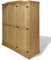 Makastle Bauernschrank Kleiderschrank Wohnzimmerschrank Dielenschrank Landhausschrank Garderobenschrank mit 3 Türen, 4 Regale und 2 Kleiderstange, 151,6 x 52 x 170 cm Braun