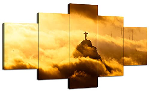 Christus der Erlöser-Statue, Wandkunst, Rio de Janeiro, Brasilien, Gemälde, Wanddekoration, Bild, Leinwand, gedrucktes Poster, gerahmt, Büro, Zuhause, Wohnzimmer, Schlafzimmer, Dekoration, fertig zum