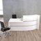 Schrank & Stuhl | Empfangstheke Surround mit Beratungsplatz für den Empfangsbereich, 112 x 231 x 122,5 cm (HxBxT), Weiß