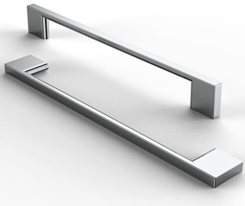 FURNIWARE 5 manijas para muebles, manijas de gabinete de acero inoxidable cepillado, manijas de cocina, manija de muebles para cajones,espacio entre orificios 192 mm-cromo