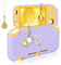 DLseego Custodia protettiva per Switch Lite, morbida custodia a forma di cuore dorata, antiurto, antigraffio, con 1 ciondolo in ottone lampeggiante, per palmare-viola