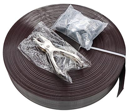 Evecad 246ft x 0.15ft Chain Link Fence Privacy Tape, Chain Link Fence Slats, Fence Covering Privacy, 200PCS Connector Pins & Puncher Included (Brown)