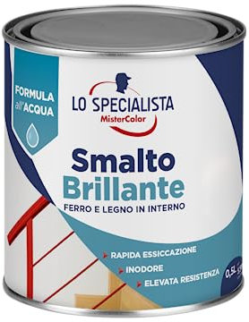 Lo Specialista Mistercolor SMALTO ACQUA BRILLANTE, 0,5L, GRIGIO SCURO