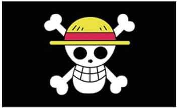 Stormflag Luffy Schädel Flagge 3x5ft Flagge Skull - Luffy 90x150cm Polyester 90g mit Ösen mit Doppelnadel genäht.
