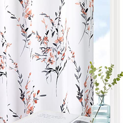 MYSKY HOME Gardinen Kinderzimmer Ösenvorhang 2er Set Wohnzimmer Vorhang Gardine Blickdichte Vorhänge mit Ösen,H 213 X B 132 cm,Korallenrot.