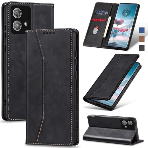 Jasonyu Cover per Motorola Edge 40 Neo Flip Custodia in Pelle PU, Cover a Libro Portafoglio, Funzione Supporto, Magnetica, Slot Schede, TPU Bumper Caso Custodia