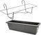 CABLEPELADO Jardinera 50cm con Soporte de Metal, Balconera 50 cm, Soporte metálico y Jardinera, Fabricada en PP Apto balcón, jardín, Patio, Interior o Exterior, 50 cm Largo, Color Negro