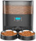 HoneyGuaridan Distributeur automatique de nourriture pour chat - 2 gamelles - 6 l - Avec minuterie, séparateur et 2 bols en acier inoxydable - 1 à 6 repas par jour et 10 secondes de message vocal -