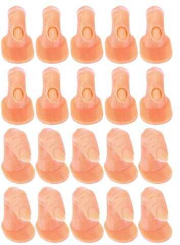 20Pcs Fake Finger Models for Nail Art Practice, Bendable Rubber Training Fingers for Manicure Beginners and Salon Artists, Ideal for Home Use