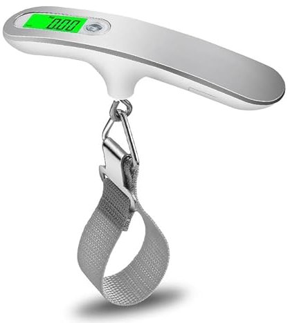 Kofferwaage 50 kg / 110 lb – Digitale Gepäckwaage für Reisekoffer & Handgepäck – Tragbare Hängewaage mit LCD-Anzeige – Perfekt für Flugreisen & als Fischwaage