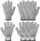 PATIKIL Cut Resistant Gloves, 4 Pair Level 5 Protection Anti Cutting Gloves for Kitchen Wood Carving Working, Extra Large, Gray
