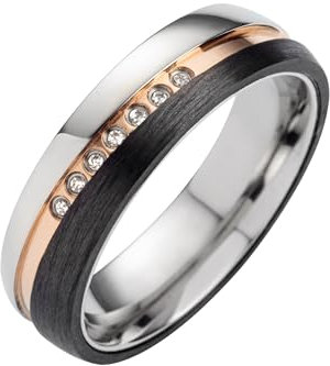Blue Moon Diamonds 925 Silberringe und Carbonring Damenring Antragsring Ehering Hochzeitsring Verlobungsring Trauring Partnerring, Sterlingsilber