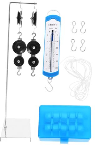 iplusmile 1satz Pulley Block Für Physikexperimente Lehrmittel Mit Halterung Kraftmessgerät Und Gewichten Für Unterricht Und Wissenschaftliche Forschung