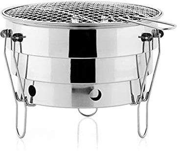 KKMNDE Mini Parrilla de Barbacoa al Aire Libre, Parrilla de Barbacoa de Acero Inoxidable, Parrilla de carbón Plegable, Barbacoa portátil, Herramientas de Cocina para