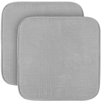 Sitzkissen (2er Pack) Stuhlkissen mit Anti Rutsch Unterseite 38cm x 38cm - Öko-Tex Zertifiziert - Sitzauflage Uni, Stuhlpolster Stuhlauflage