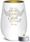 PR Print Royal Trauer Windlicht mit Gravur - Der schönste Engel im Himmel - mit Name gravieren - Trauergeschenk, Gedenklicht, Geschenke für Trauernde | inkl. Teelicht, 450 ml, Weiß/Gold