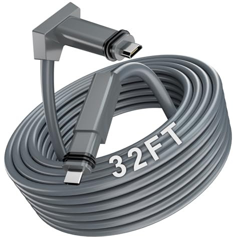 Cable Starlink de 32 pies (10 metros) para Satélite Rectangular Starlink V2, Cable de Extensión Impermeable de Reemplazo para Kit de Internet Satelital Starlink V2 con Conexión Estable y Rápida - Gris