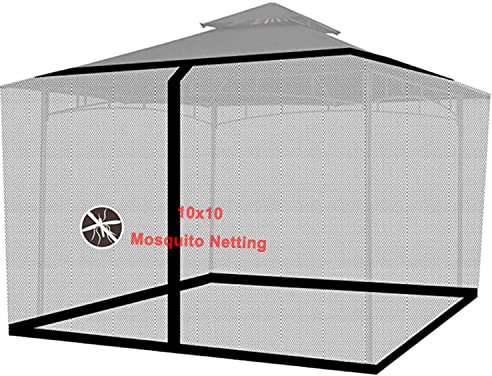Moskitonetz Für Pavillon 3x3 M, Moskitonetz Für Pavillon Terrasse Lodge Oder Balkon, Winddicht, UV-Schutz
