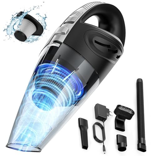 Aspirabriciole Senza Fili, 120W Mini Aspirapolvere Senza Fili Potente, Aspirapolvere Portatile Senza Fili per Auto con Filtri & Accessori, Adatto per la Pulizia di Auto, Animali Domestici e Casa