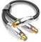 EMK RCA Splitter Cable 5M, RCA 1 Male to 2 Female Cable Adapter, Stereo Audio RCA Y-Cable Heavy Duty, Gold Plated Subwoofer Splitter for Subwoofer, Home Theater