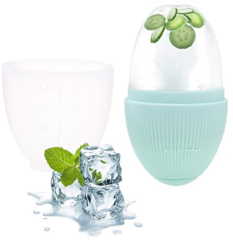 Ice Roller, Silikon Eis Gesichtsroller, Facial Ice Face Roller, Eisroller Gesicht Auge Massagegerät, Ice Face Roller Wiederverwendbares, für Pore Verkleinern, Falten Aufhellen, Hautpflege, Grün