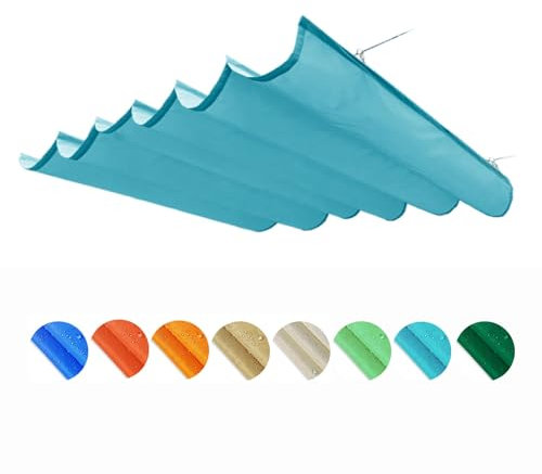 Vela parasole retrattile resistente ai raggi UV, per esterni, giardino, pergola, impermeabile, con kit di montaggio, copertura per baldacchino da cortile (a forma di U)