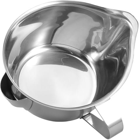 PHENOFICE Edelstahl Fettfilter Schale Mit Griff Küchen Ölabscheider Ölfilter Behälter Mehrzweck Öl Fettabscheider Für Gesunde Essenszubereitung Rostfrei Und Hitzebeständig