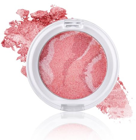 Boobeen Baked Powder Blush, leicht schimmernde Gesichtsröte für Wangen, Lidschatten, erhellen erröten kompakt für Gesicht, schaffen eine strahlende, natürliche Glühen