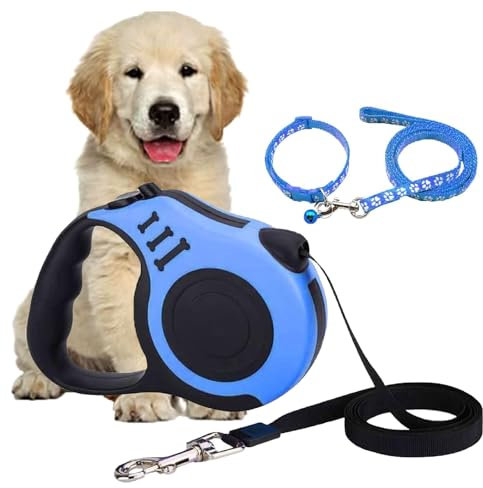Laisse Chien Rétractable,Enrouleur Laisse, 5M Stables Et Réglables Rétractable Chien 360° avec Poignée Antidérapante,Flexible pour Le Dressage et la Promenade