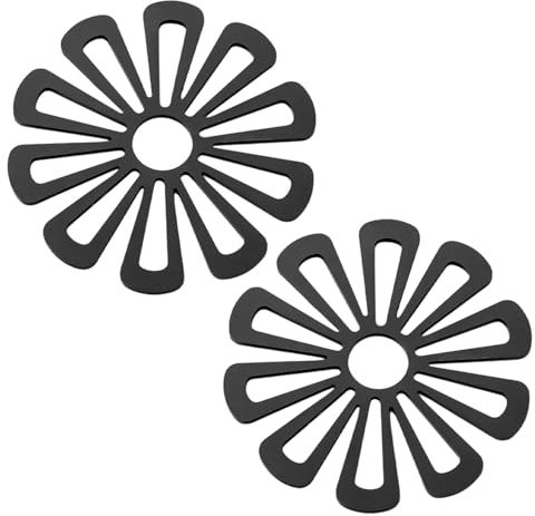2 Pcs Silicone Trivets for Hot Pans, Heat Resistant Non Slip Kitchen Countertop Mat, Reusable Pot Holder for Pots, Bowls, and Cups(COLOR:black)