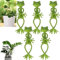 BelleVive 5 Pcs Frog Plant Stand, green frog plant supports, cute frog flower pot hugger plant climbing attachment clips, animal figurine planter hanger decorations