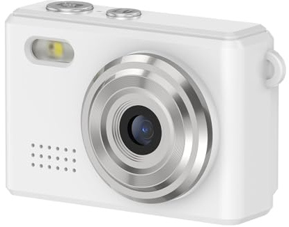Camnoon 1080P Kompaktkamera, Schlüsselanhänger-Kamera, 12 MP Foto, mit LED-Display, 6 Filter, LED-Licht, Schlüsselbund für Reise, studien, aufzeichnung (Weiß)