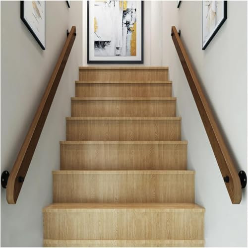 KAnduo Pasamanos de Escalera, Kit Completo de pasamanos de Madera Natural, pasamanos for escaleras Interiores, pasamanos Antideslizantes for escaleras. Pasamanos para Escaleras