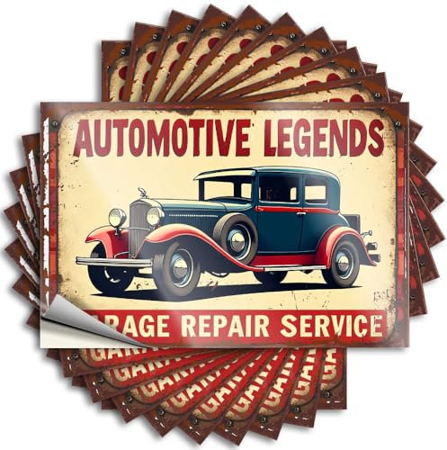 Lot de 10 autocollants amusants pour réparation de voitures, légendes automobiles, garage (8 x 12 cm)