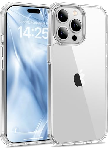 USLAI Case for iPhone 14 Pro Max, Clear | Anti-Yellowing, Scratch Resistant Hard Back, Shockproof & Military‑Grade Drop Protection