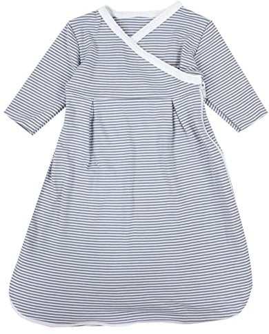TupTam Langarm Innenschlafsack – Baby Schlafsack mit Ärmeln, Ganzjahresschlafsack aus Baumwoll-Jersey – Unisex, Farbe: Streifenmuster Grau, Größe: 62-68