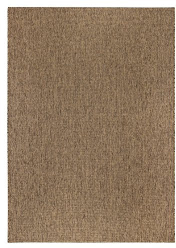 Webteppich Kurzflor Flachgewebe Uni braun 50 x 80 cm . Weitere Farben und Größen verfügbar