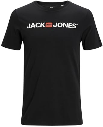 JACK & JONES Jjecorp Logo Tee Ss Crew Neck Noos, T-Shirt Homme, Noir (Black Detail: Slim Fit), X-Large