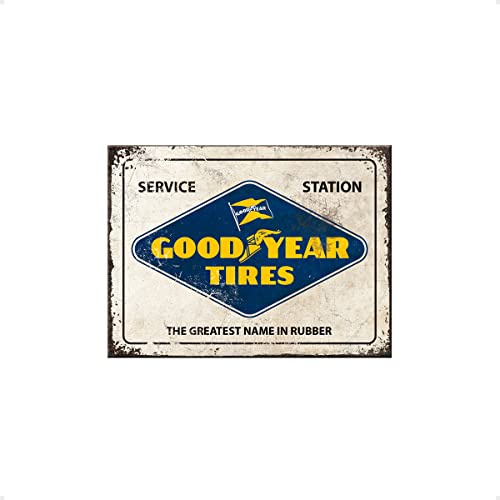 Nostalgic-Art 14370 Goodyear - Logo White | Retro Magnet | Kühlschrank-Magnet | Vintage | 6x8 cm Magnet 6x8 cm, Metall, Bunt, 6 x 8 x 0.1 cm, 1 Einheiten