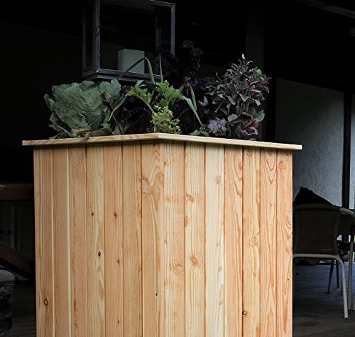 HOQ 63000265 - Hochbeet 60 x 60 x 100 cm aus 16 mm Lärchenholz mit Pflanzenvlies und Boden