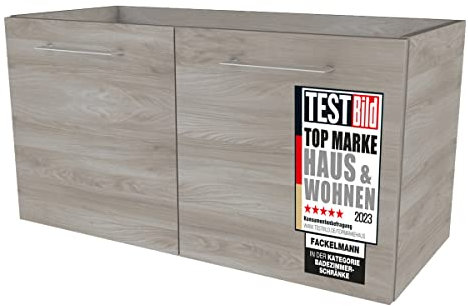 FACKELMANN Waschtischunterschrank Lima/Badschrank mit Soft-Close-System/Maße (B x H x T): ca. 80 x 42 x 35 cm/hochwertiger Badezimmerschrank/Korpus: Braun/Front: Braun